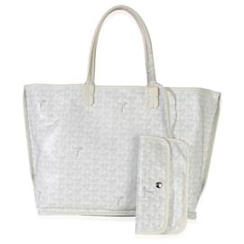 Goyard White Goyardine Canvas Anjou PM