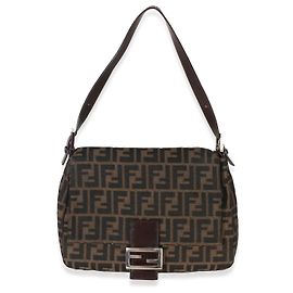 Borsa Mama Baguette Fendi in tela Zucca marrone