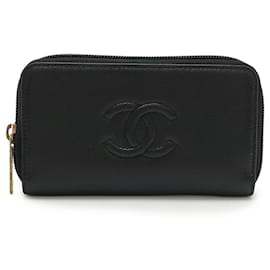 Chanel Coco Mark Portemonnaie mit Reißverschluss aus Kaviarleder
