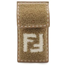 Fendi FF Logo Handy-Etui aus Shearling