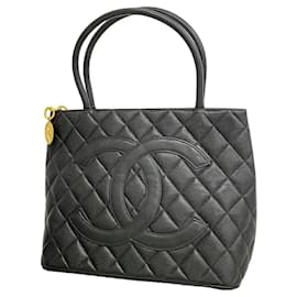 Borsa Tote Chanel in vitello grana nera