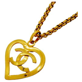 Collana Chanel placcata in oro con motivo a cuore