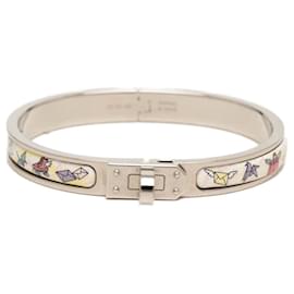 Hermès White Narrow Enamel Mini Clic Kelly Flagship Bracelet