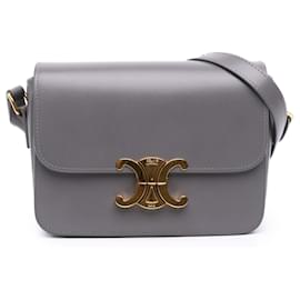 Celine Gray Teen Shiny Calfskin Triomphe Crossbody - Céline
