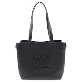 Céline Celine Cabas Anais Tote in pelle di vitello grana naturale nera Medium Cuir Triomphe