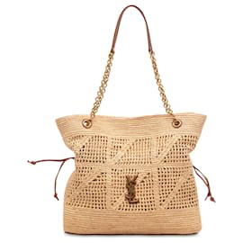 Saint Laurent Jamie Shopping Tote aus beigem Raffia