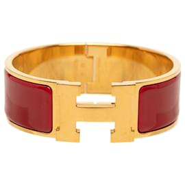 Bracelet Hermès Clic Clac H GM en émail rouge large