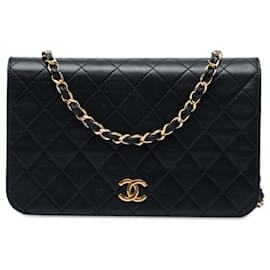 Chanel Black CC Quilted Lambskin Full Single Flap