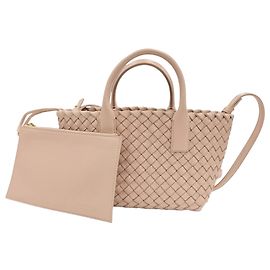 Mini Cabat Tote Bottega Veneta in nappa Intreccio rosa