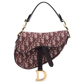 Mini borsa Saddle Dior in tela Oblique rossa