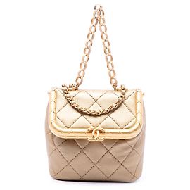 Sac My Crush Chanel en cuir d'agneau matelassé micro doré