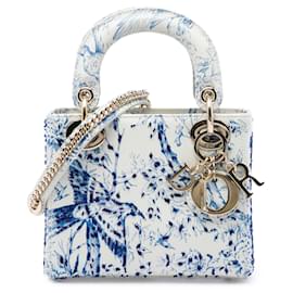 Dior Mini Lady Dior Jardin D Hiver in vitello perlinato bianco