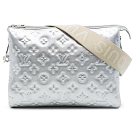 Louis Vuitton Silver Monogram Embossed Puffy Lambskin Coussin PM