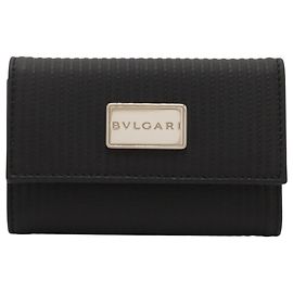 Bulgari Bvlgari Schlüsselanhänger aus schwarzem Leder