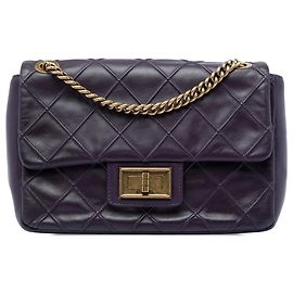 Chanel Purple Small Diamond Debossed Calfskin Reissue 2.55 Cosmos Flap