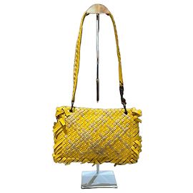 Borsa a tracolla Bottega Veneta in pelle intrecciata gialla