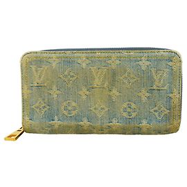 Louis Vuitton Monogram Denim LV Remix Zippy Geldbörse