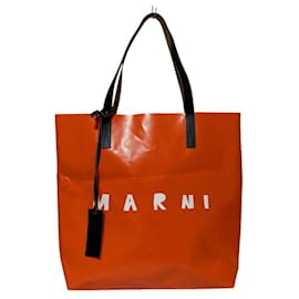 Borsa Tote Marni in PVC arancione