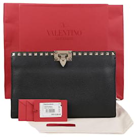 Pochette Rockstud Valentino Garavani en cuir noir