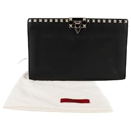 Pochette Valentino Garavani Rockstud en cuir noir