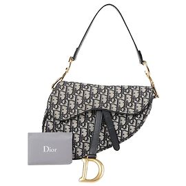 Bolso de hombro Dior Saddle azul de piel