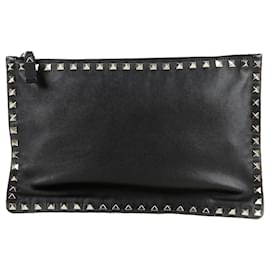 Pochette Rockstud Valentino Garavani en cuir noir