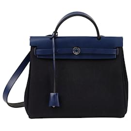 Borsa tote Hermès in pelle nera