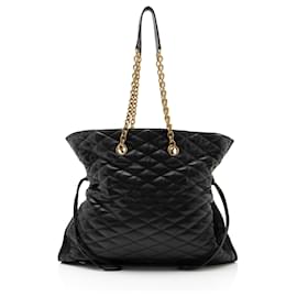 Borsa tote in pelle matelassé Saint Laurent Pochon con coulisse