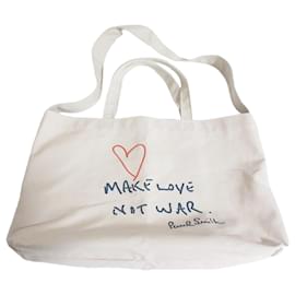 Borsa Tote 2way in tela Paul Smith MAKE LOVE NOT WAR