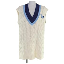 Maille en coton Prada avec logo triangle