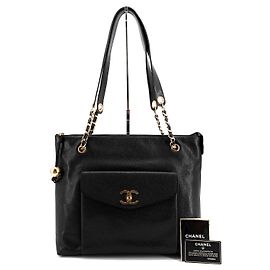 Chanel Sac à épaule Caviar Golden Ball Gold Chain