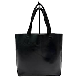 Prada Leder-Tote-Bag mit geprägtem Logo Schwarz