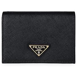 Prada Women's Triangle Logo Saffiano Leather Wallet