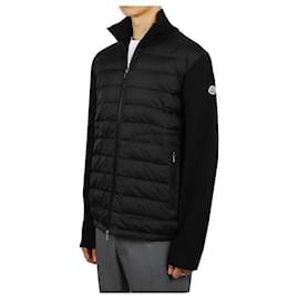 Cardigan con zip Moncler con logo patch