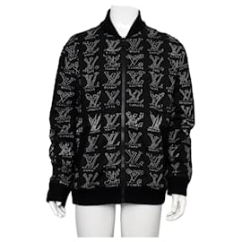 Louis Vuitton Giacca Bomber in cotone nera con logo cartoon da uomo