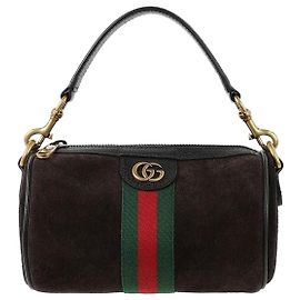Gucci Borsa a tracolla mini Ophidia in camoscio, marrone, mai usata