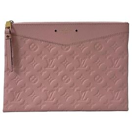 Louis Vuitton Monogram Empreinte Daily Pouch Clutch Tasche Rose Powder