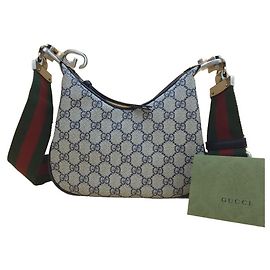 Gucci Borsa a tracolla piccola Attache GG Supreme Canvas Brown