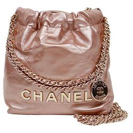 Chanel Mini sac à bandoulière rose métallisé