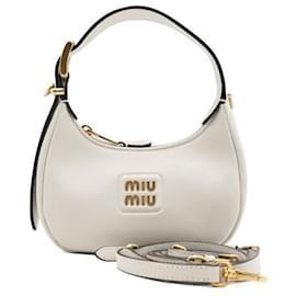 Leder Hobo Bag Weiß, Tote Bag und Crossbody Bag - Miu Miu