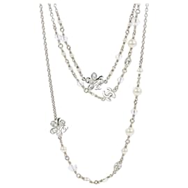 Collana a doppia catena con perle e cristalli - Chanel