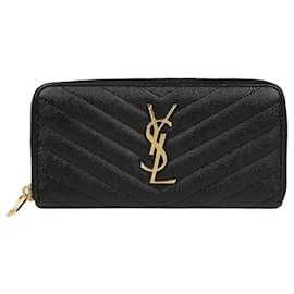 Cartera con cremallera Monogram Matelassé para mujer Negra - Saint Laurent