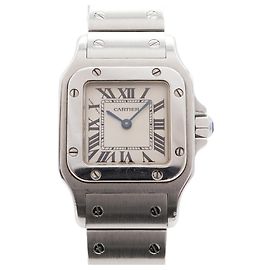 Cartier Santos Galbee SM Damenuhr Elfenbeinfarbenes Zifferblatt