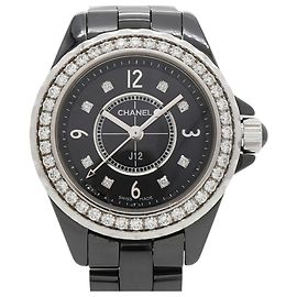 Orologio da uomo Chanel J12 Diamond H2571 Quadrante Nero