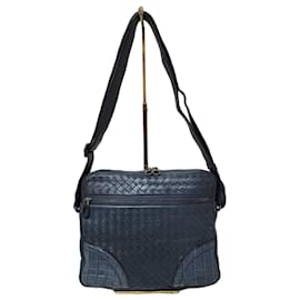 Borsa a tracolla Bottega Veneta Intrecciato Blu Navy