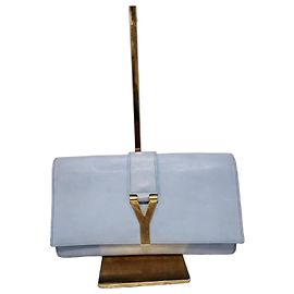 Borsa a pochette YVES SAINT LAURENT Ligne Y in pelle di vitello Blu