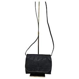 Borsa a tracolla Fendi Zucchino FF Nera
