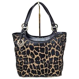 Fendi Borsa Tote in Tela Stampa Leopardata