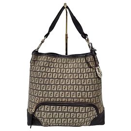 Borsa a Tracolla Fendi Zucchino FF Marrone/Beige