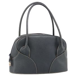 Borsa a mano LOEWE in pelle blu navy tono oro Auth ep15784